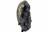 Amethyst Geode Section on Metal Stand - Uruguay #139802-2